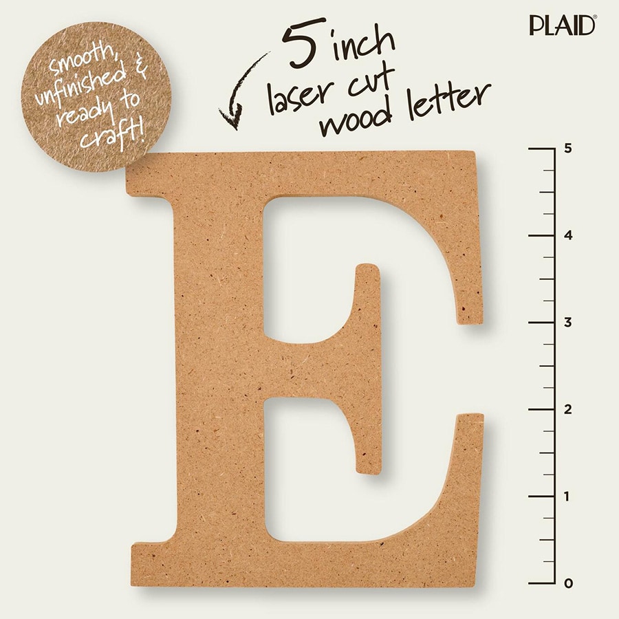 Plaid ® Wood Surfaces - 5 inch MDF Letter - E - 63558