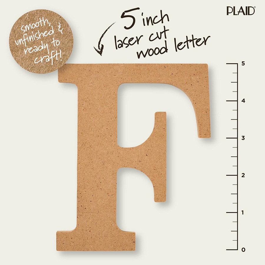 Plaid ® Wood Surfaces - 5 inch MDF Letter - F - 63559