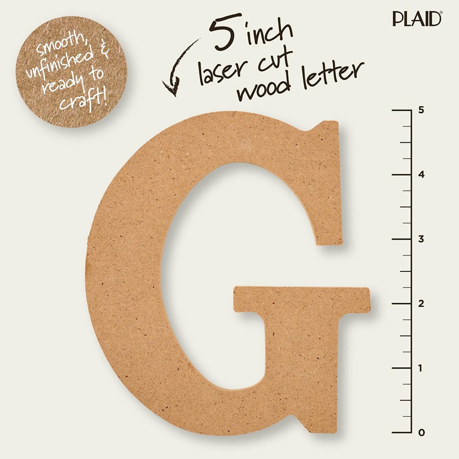 Plaid ® Wood Surfaces - 5 inch MDF Letter - G - 63560