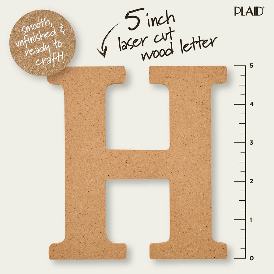 Plaid ® Wood Surfaces - 5 inch MDF Letter - H - 63561