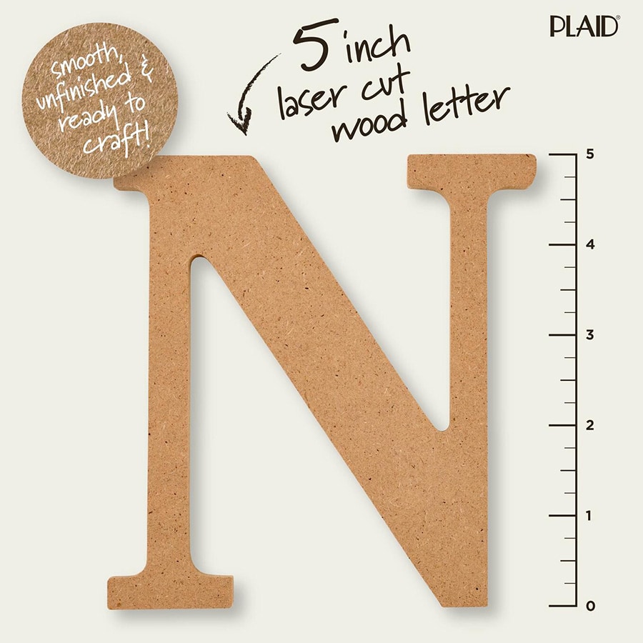 Plaid ® Wood Surfaces - 5 inch MDF Letter - N - 63567