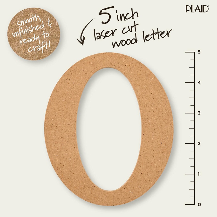 Plaid ® Wood Surfaces - 5 inch MDF Letter - O - 63568