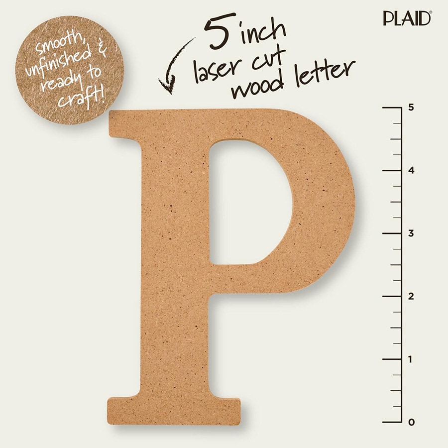 Plaid ® Wood Surfaces - 5 inch MDF Letter - P - 63569