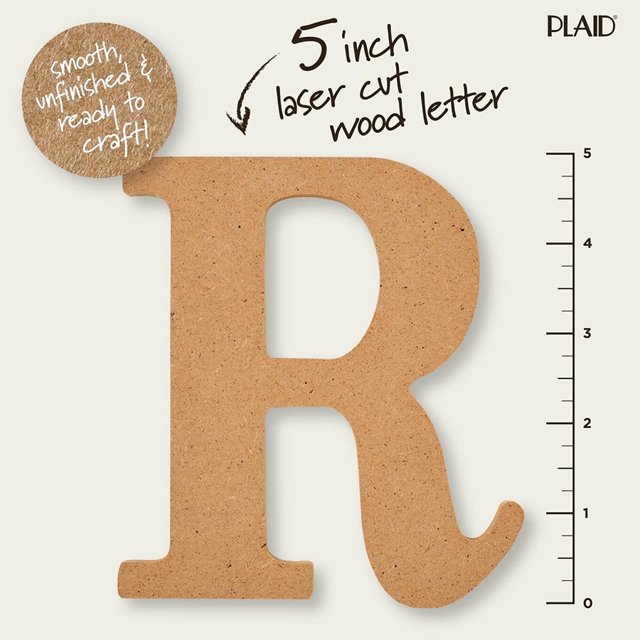 Plaid ® Wood Surfaces - 5 inch MDF Letter - R - 63571