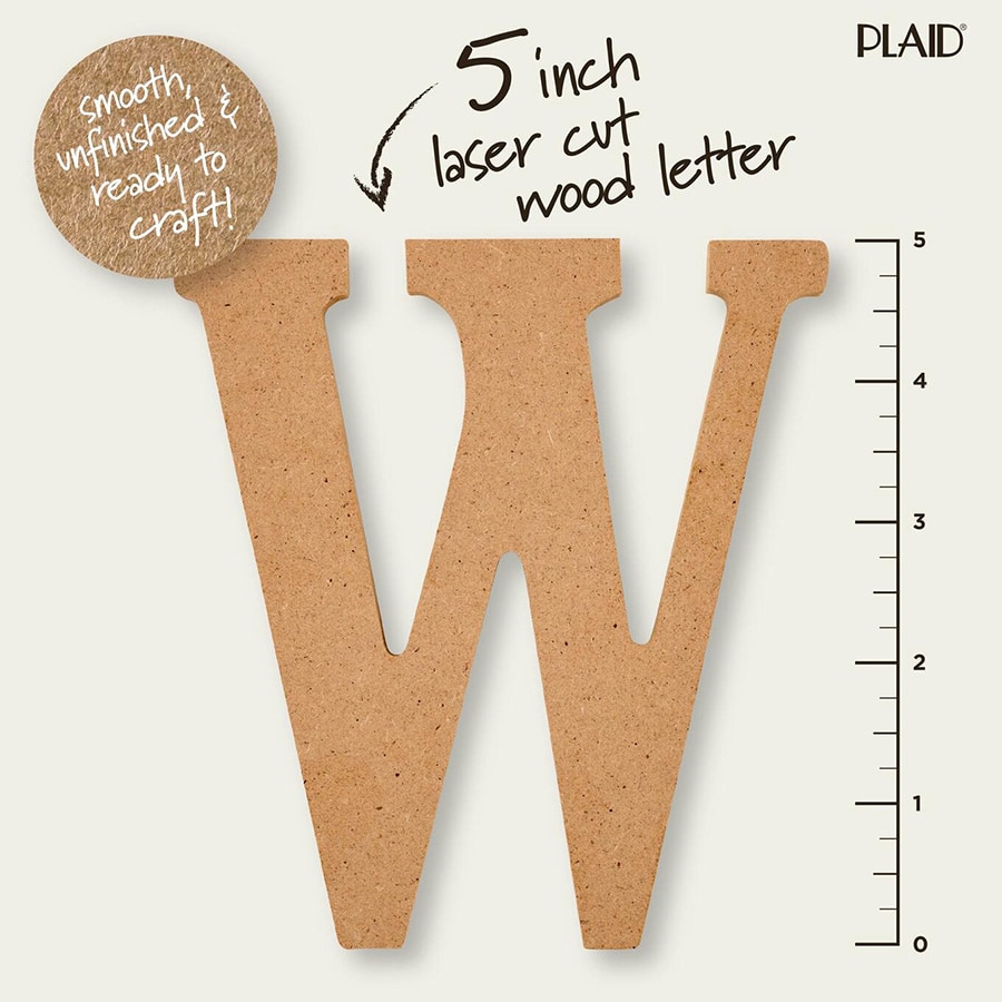 Plaid ® Wood Surfaces - 5 inch MDF Letter - W - 63576