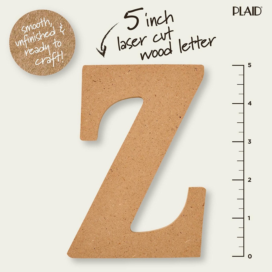 Plaid ® Wood Surfaces - 5 inch MDF Letter - Z - 63579
