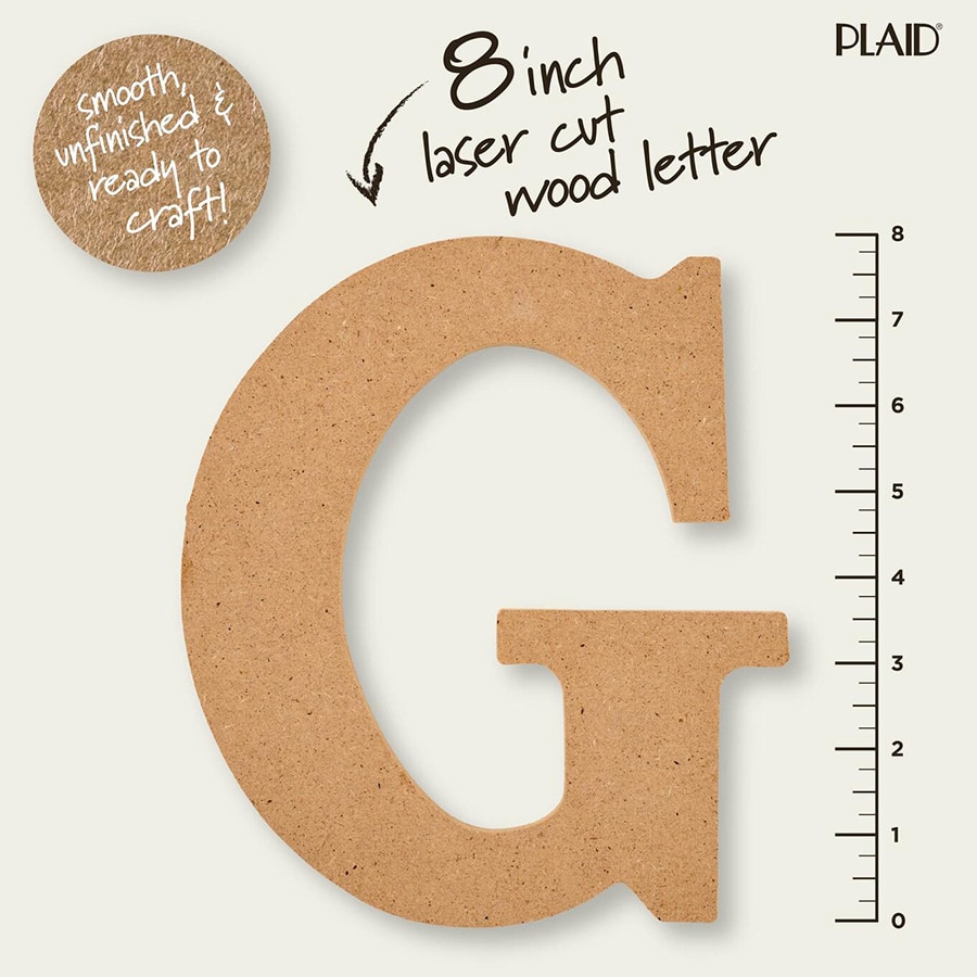 Plaid ® Wood Surfaces - 8 inch MDF Letter - G - 63586