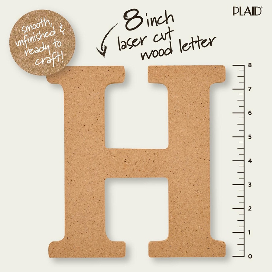 Plaid ® Wood Surfaces - 8 inch MDF Letter - H - 63587