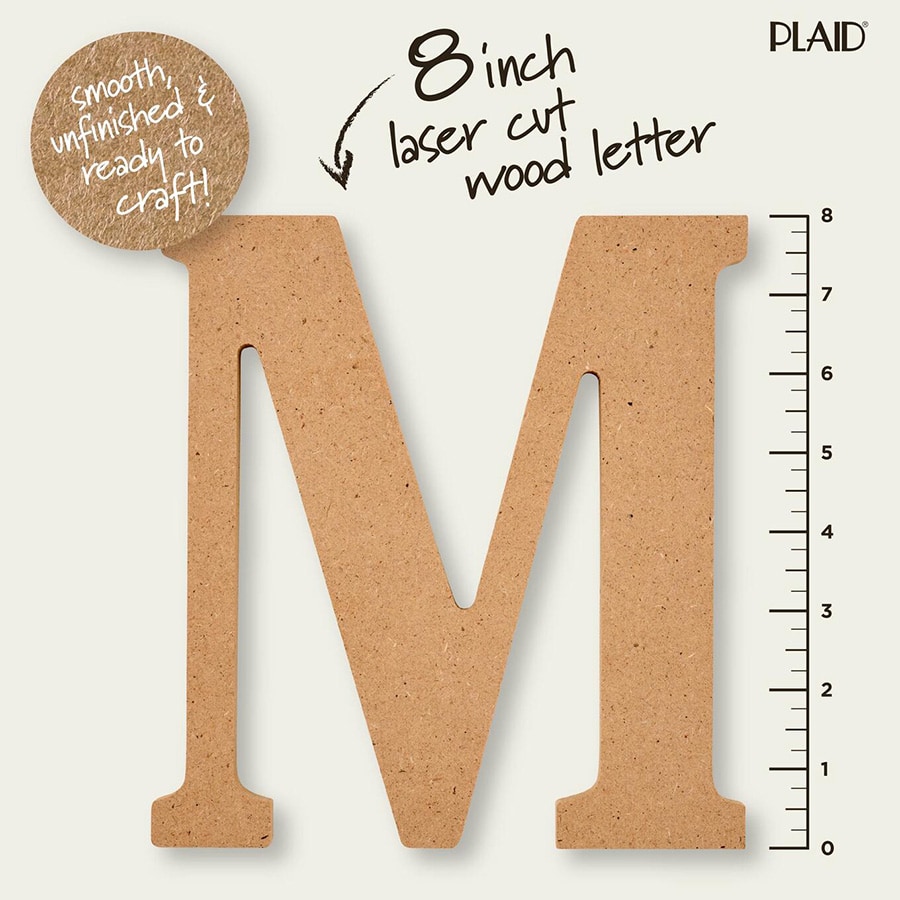 Plaid ® Wood Surfaces - 8 inch MDF Letter - M - 63592