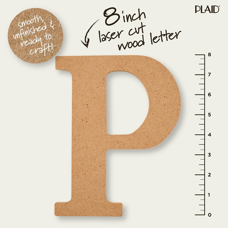 Plaid ® Wood Surfaces - 8 inch MDF Letter - P - 63595