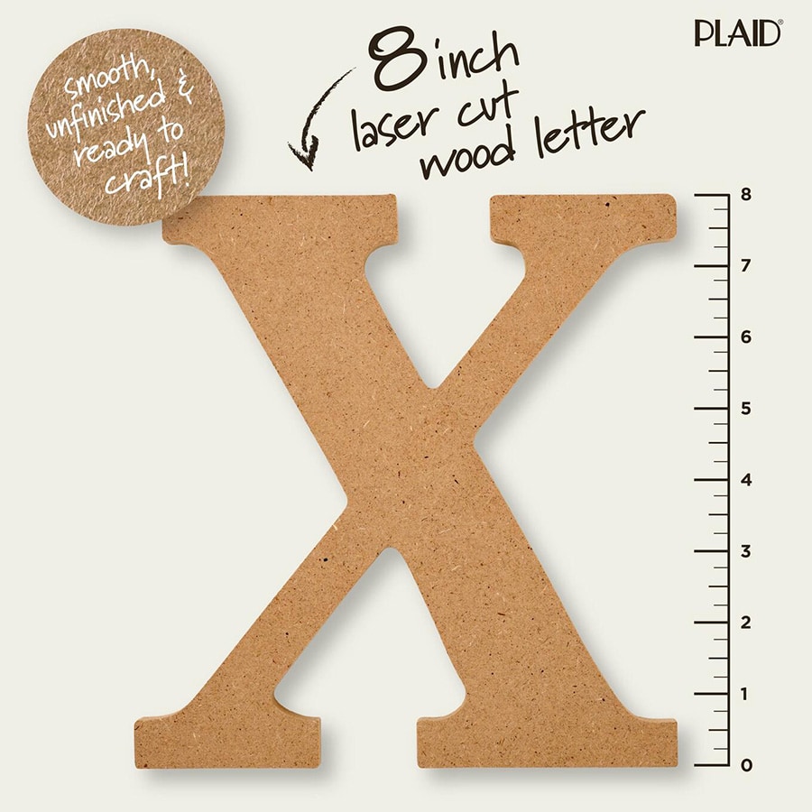 Plaid ® Wood Surfaces - 8 inch MDF Letter - X - 63603