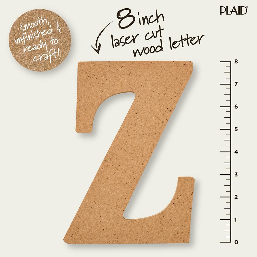 Plaid ® Wood Surfaces - 8 inch MDF Letter - Z - 63605