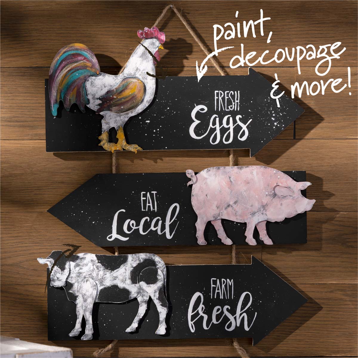 Plaid ® Wood Surfaces - Directional Sign, Arrows - 63404