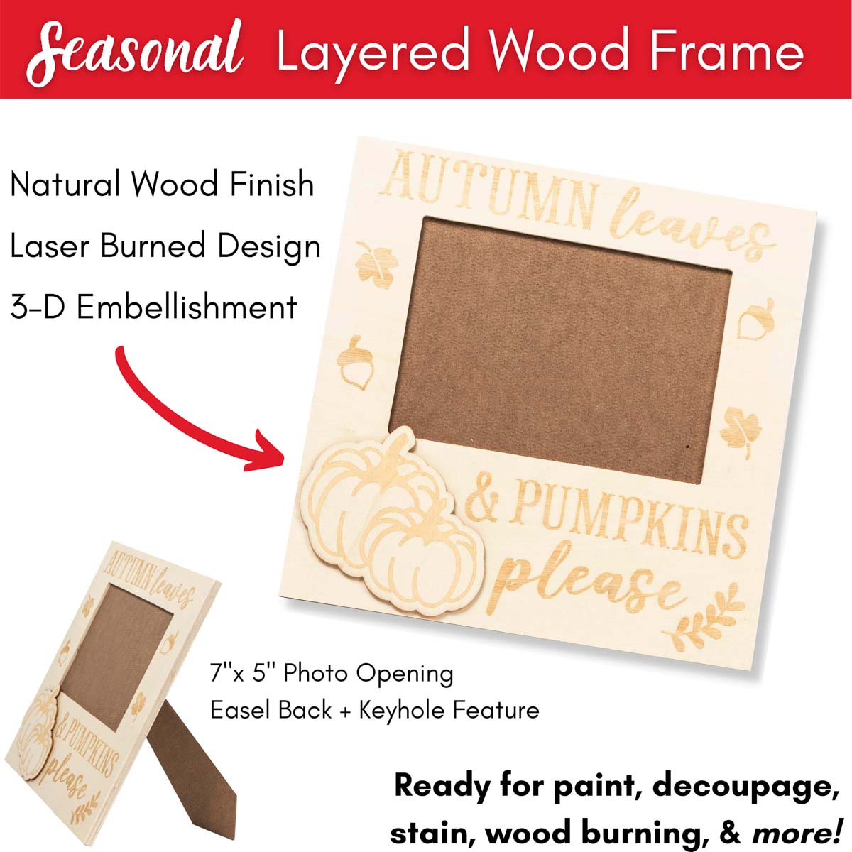 Plaid ® Wood Surfaces - Fall Celebration Frame and Plaque Bundle - 56977