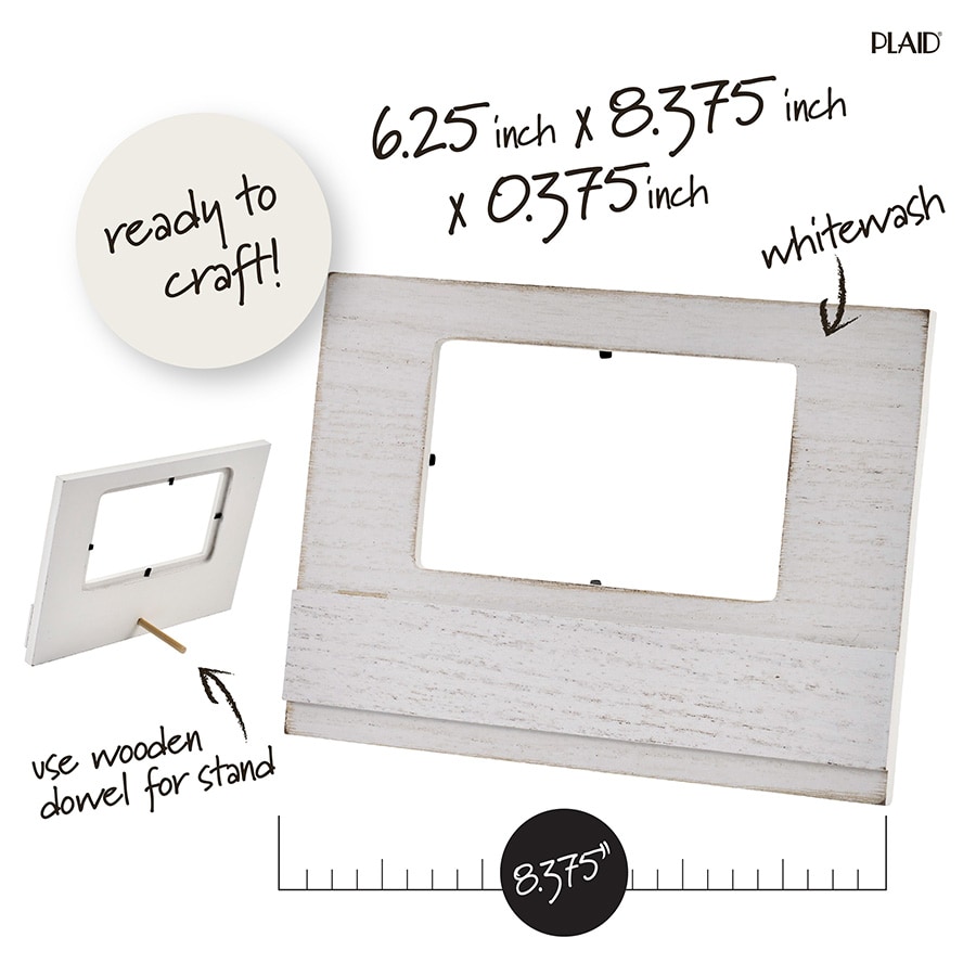 Plaid ® Wood Surfaces - Frames - Message Frame Whitewash, 6-1/4
