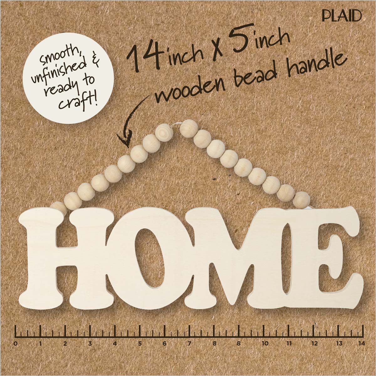Plaid ® Wood Surfaces - Home Sign with Beaded Handle - 56992