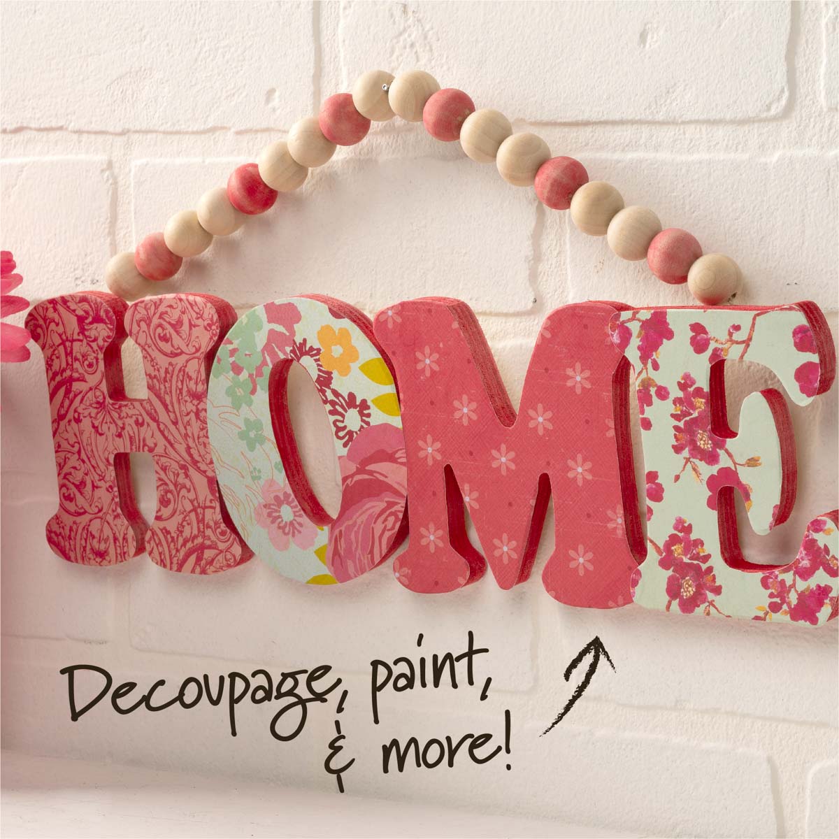 Plaid ® Wood Surfaces - Home Sign with Beaded Handle - 56992