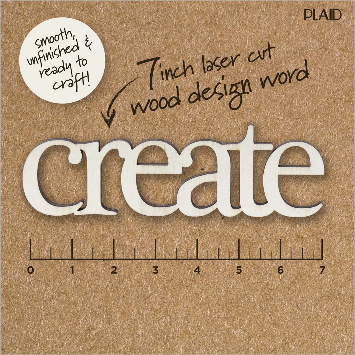 Plaid ® Wood Surfaces - Laser Cut Word - Create 7
