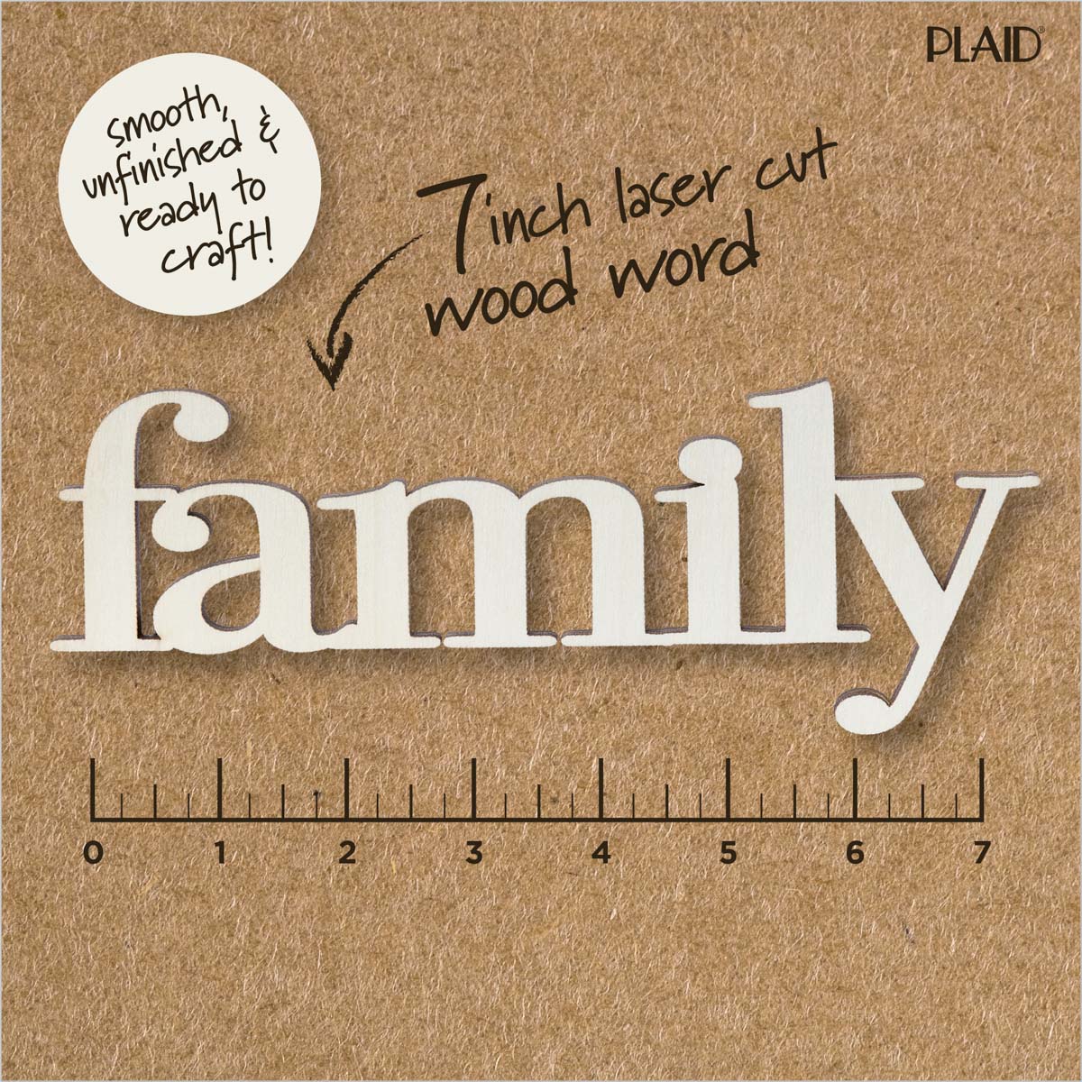 Plaid ® Wood Surfaces - Laser Cut Word - Family 7