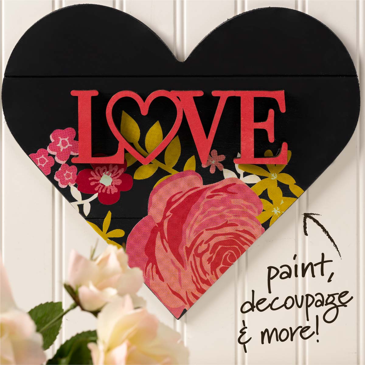 Plaid ® Wood Surfaces - Laser Cut Word - Love 7