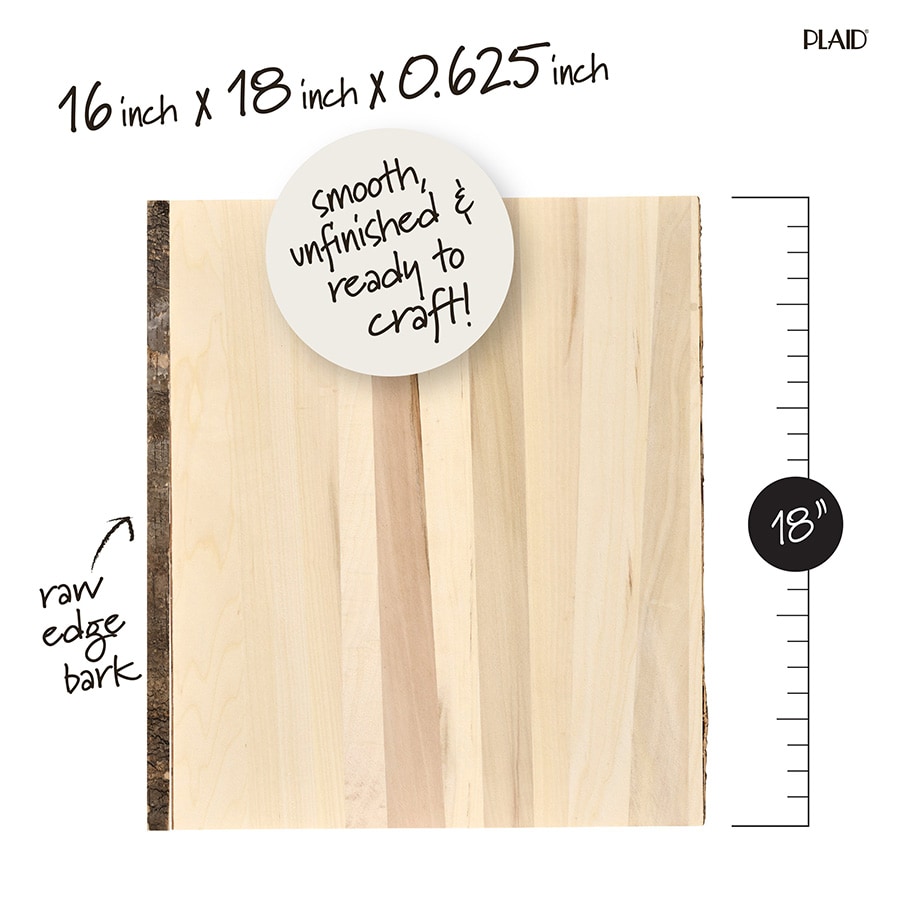 Plaid ® Wood Surfaces - Plaques - Bark Wood Plank, 16