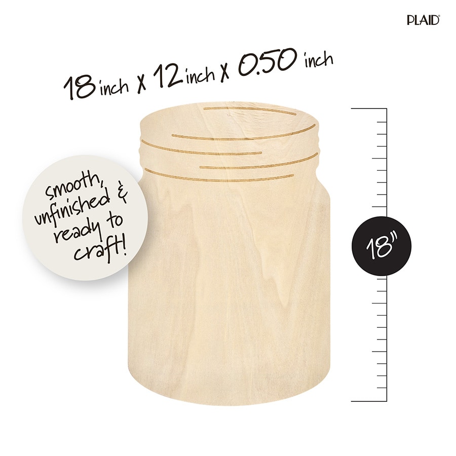 Plaid ® Wood Surfaces - Plaques - Extra Large Mason Jar, 18