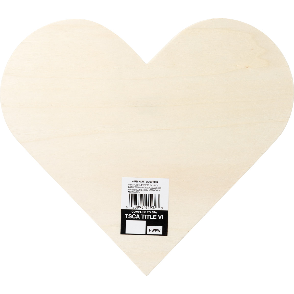 Plaid ® Wood Surfaces - Plaques - Heart Sign, 11.81