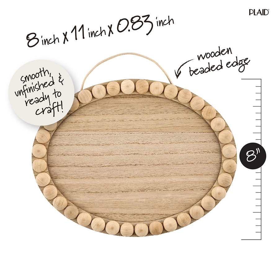 Plaid ® Wood Surfaces - Plaques - Oval with Beaded Edge, 8