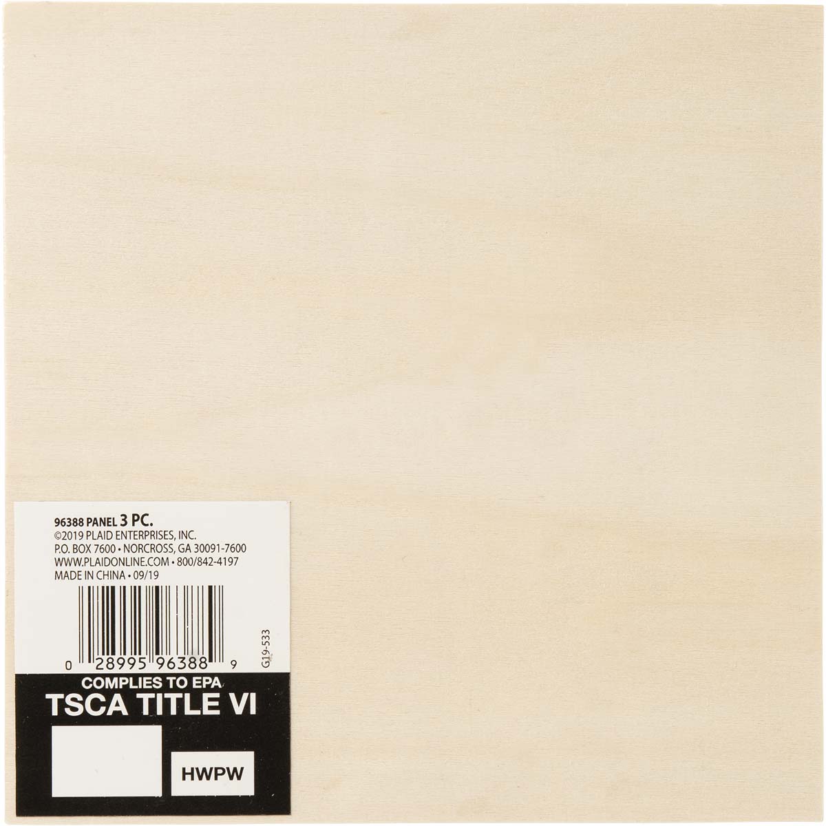 Plaid ® Wood Surfaces - Plaques - Square, 6