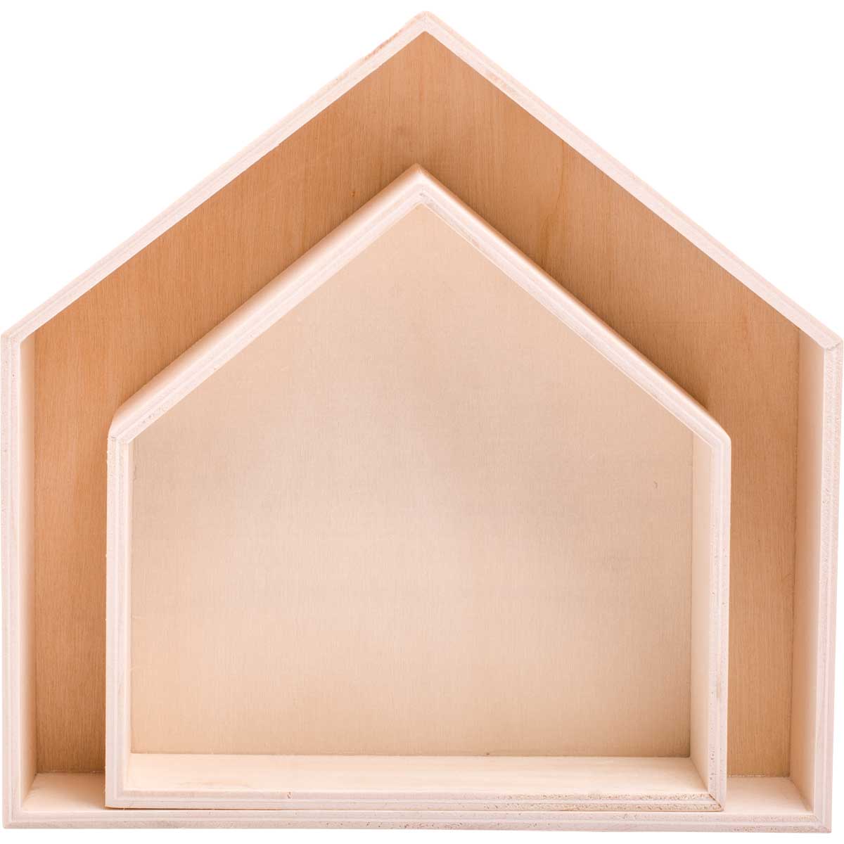 Plaid ® Wood Surfaces - Shadowbox Houses, 2 pc. - 29507E