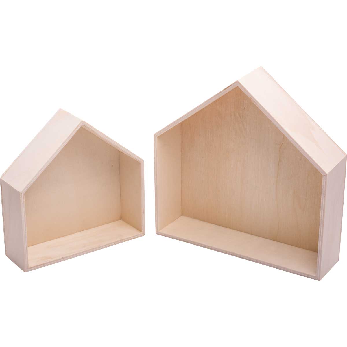 Plaid ® Wood Surfaces - Shadowbox Houses, 2 pc. - 29507E