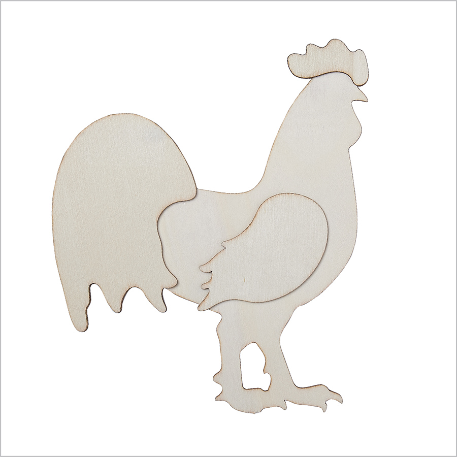 Plaid ® Wood Surfaces - Unfinished Layered Shapes - Rooster - 63489