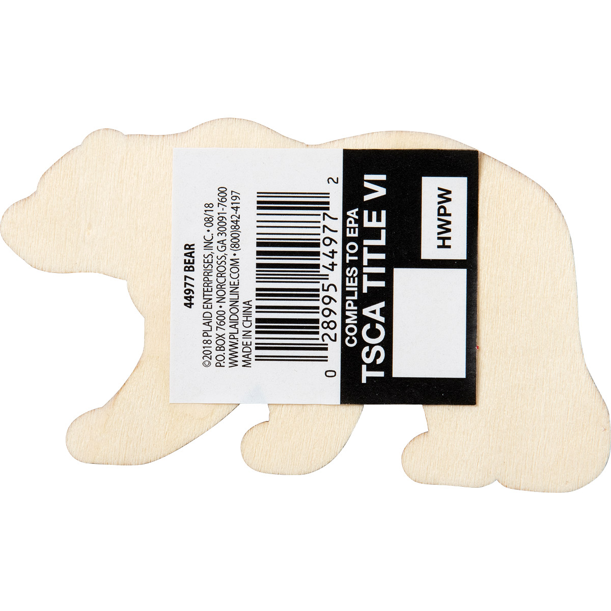 Plaid ® Wood Surfaces - Unpainted Layered Shapes - Bear - 44977