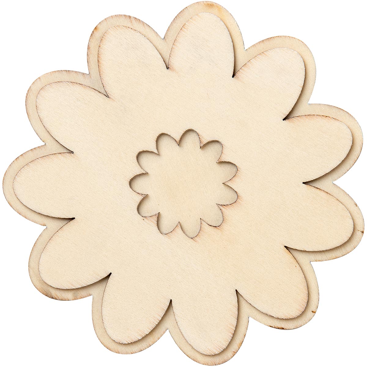Plaid ® Wood Surfaces - Unpainted Layered Shapes - Fun Flower - 44999