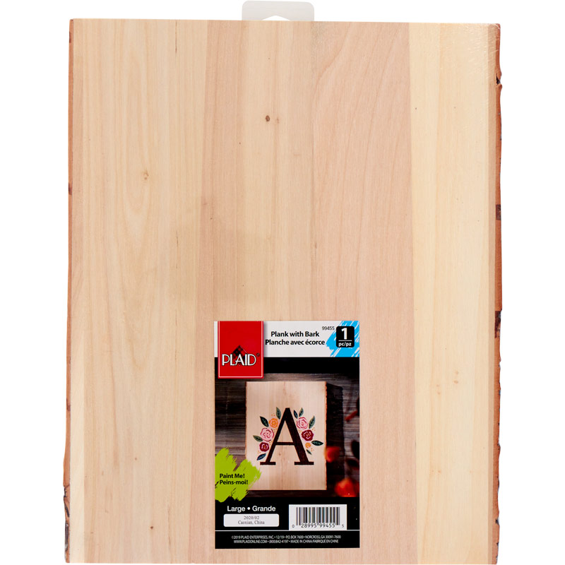 Plaid ® Wood Surfaces - Wood Plank with Bark, 10-1/2