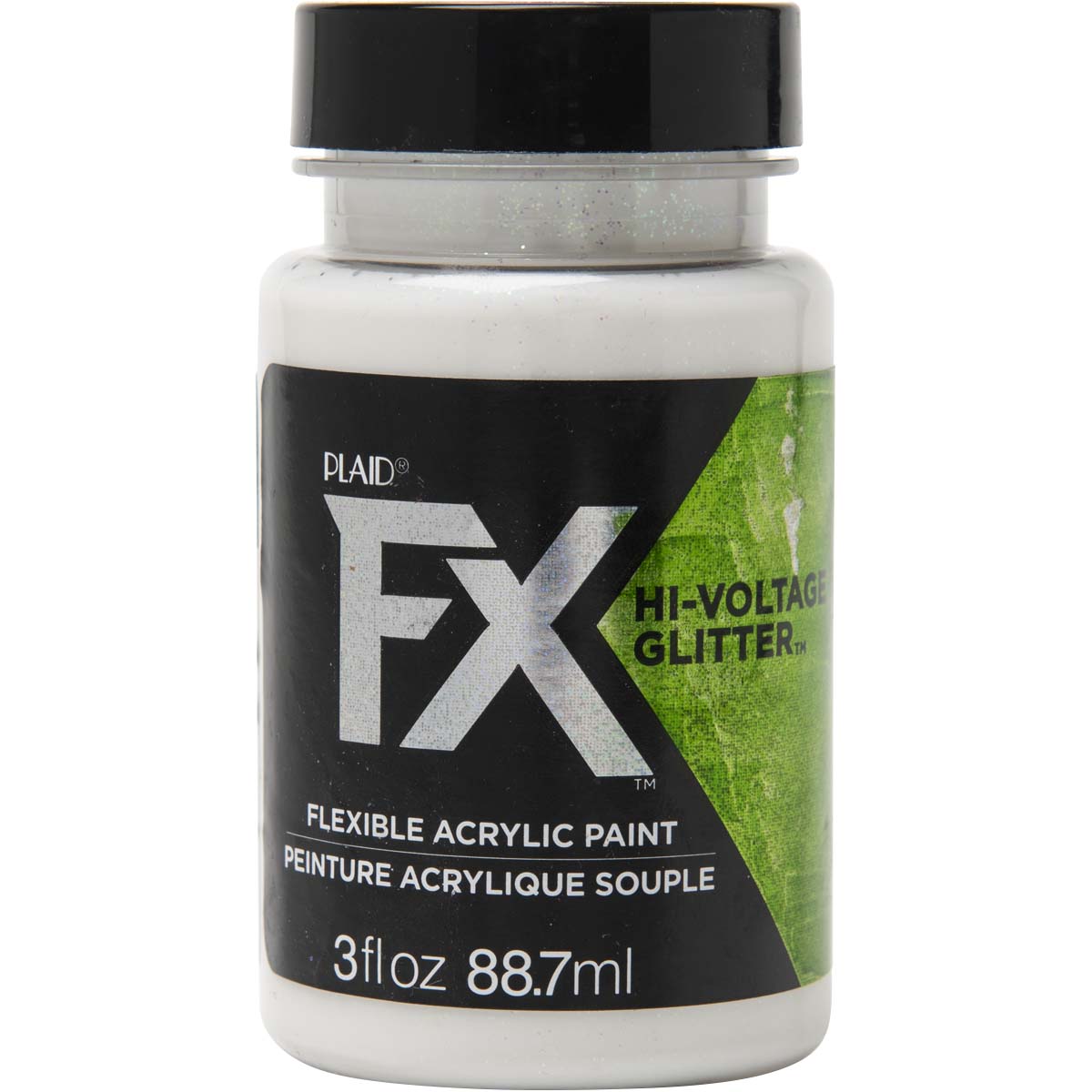 PlaidFX Hi-Voltage Glitter Flexible Acrylic Paint - Green Shift, 3 oz. - 36903