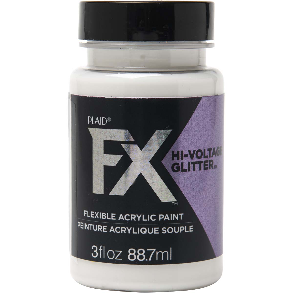 PlaidFX Hi-Voltage Glitter Flexible Acrylic Paint - Violet Shift, 3 oz. - 36905
