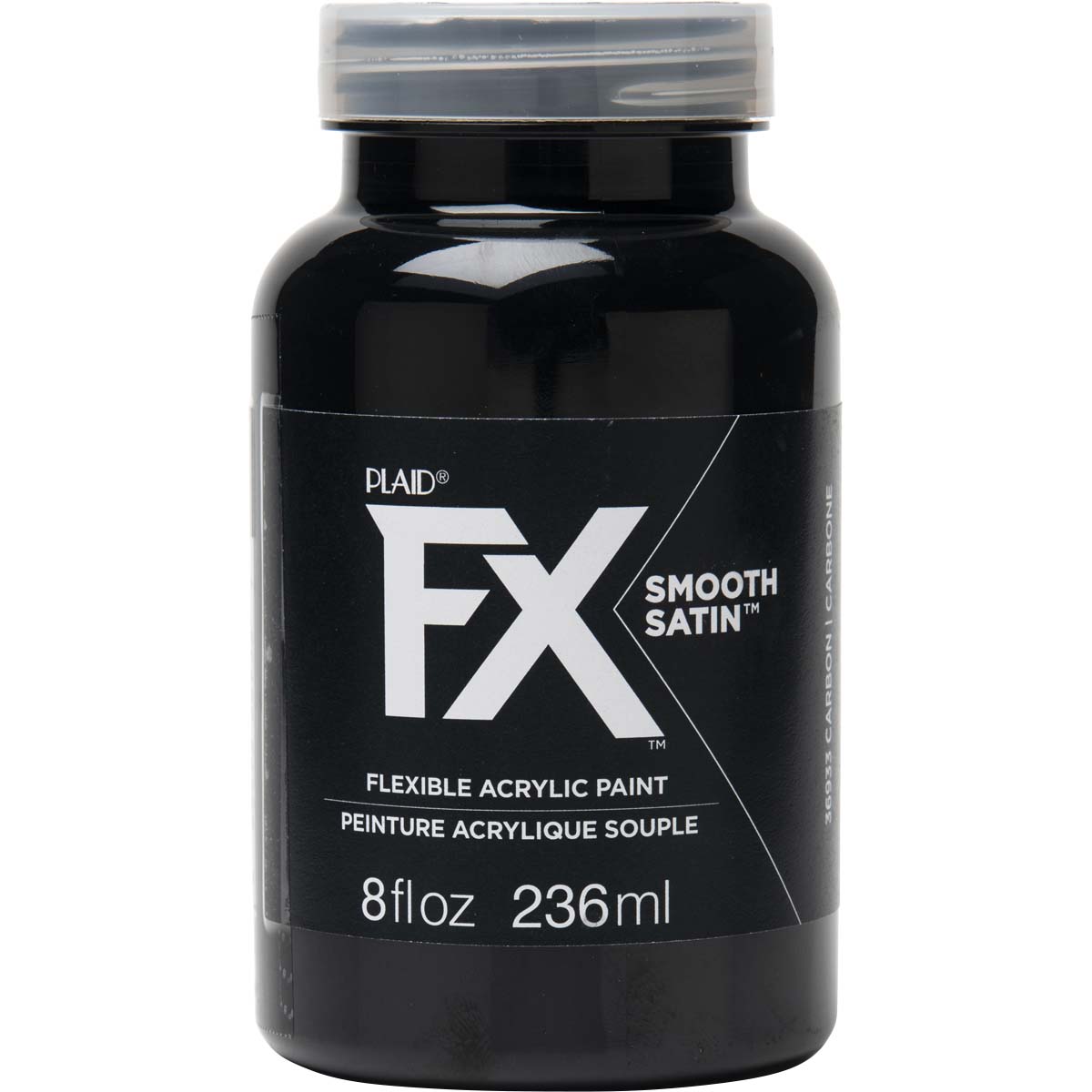 PlaidFX Smooth Satin Flexible Acrylic Paint - Carbon, 8 oz. - 36933