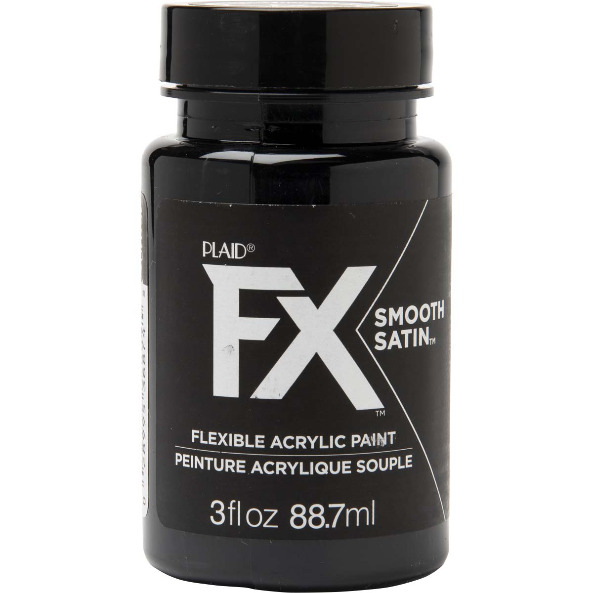 PlaidFX Smooth Satin Flexible Acrylic Paint - Carbon, 3 oz. - 36874