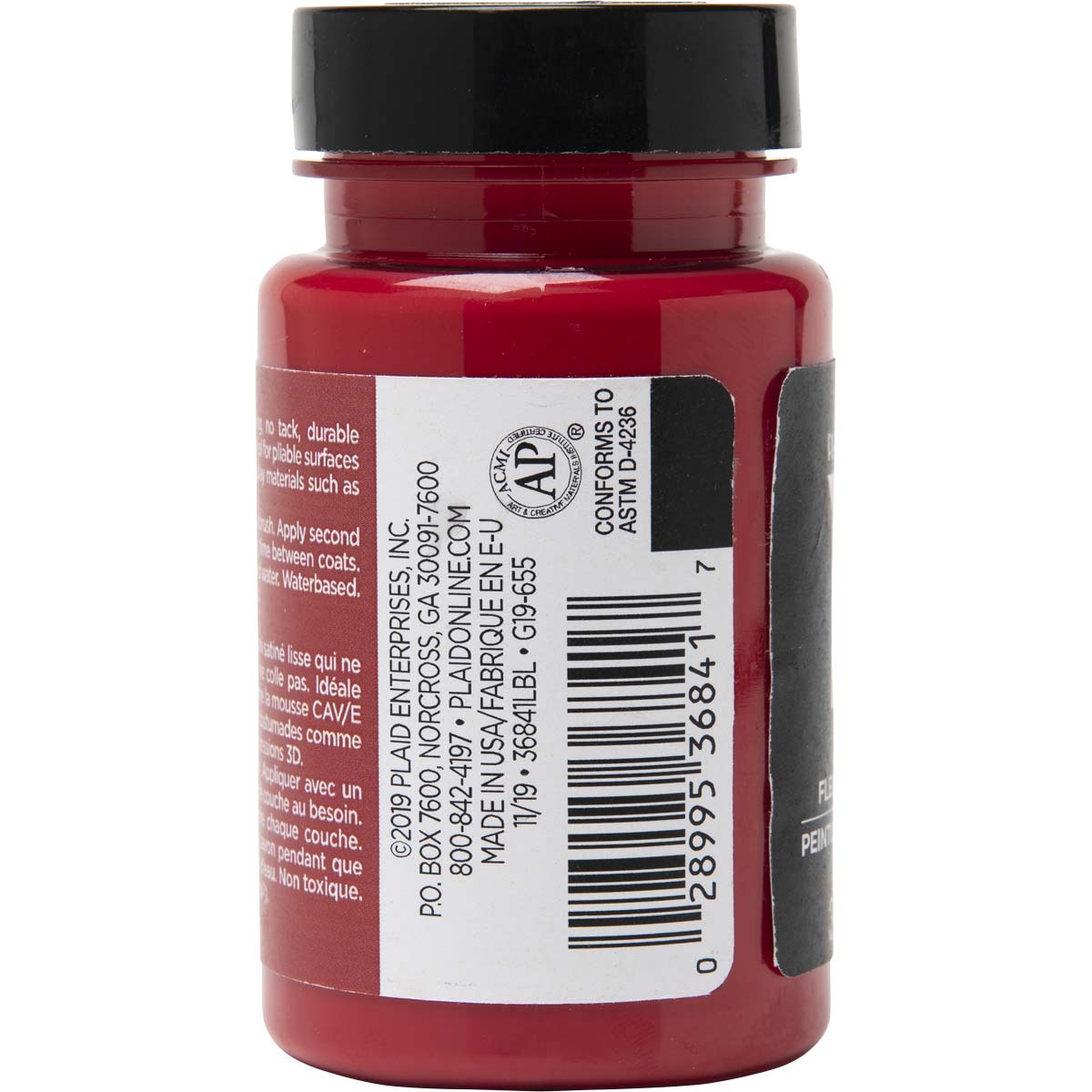 PlaidFX Smooth Satin Flexible Acrylic Paint - Crimson Crusade, 3 oz. - 36841