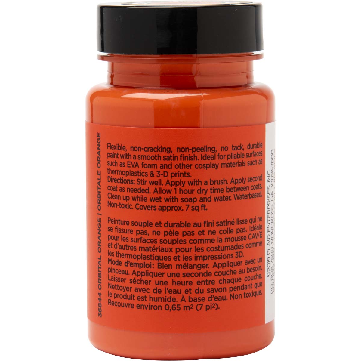 PlaidFX Smooth Satin Flexible Acrylic Paint - Orbital Orange, 3 oz. - 36844