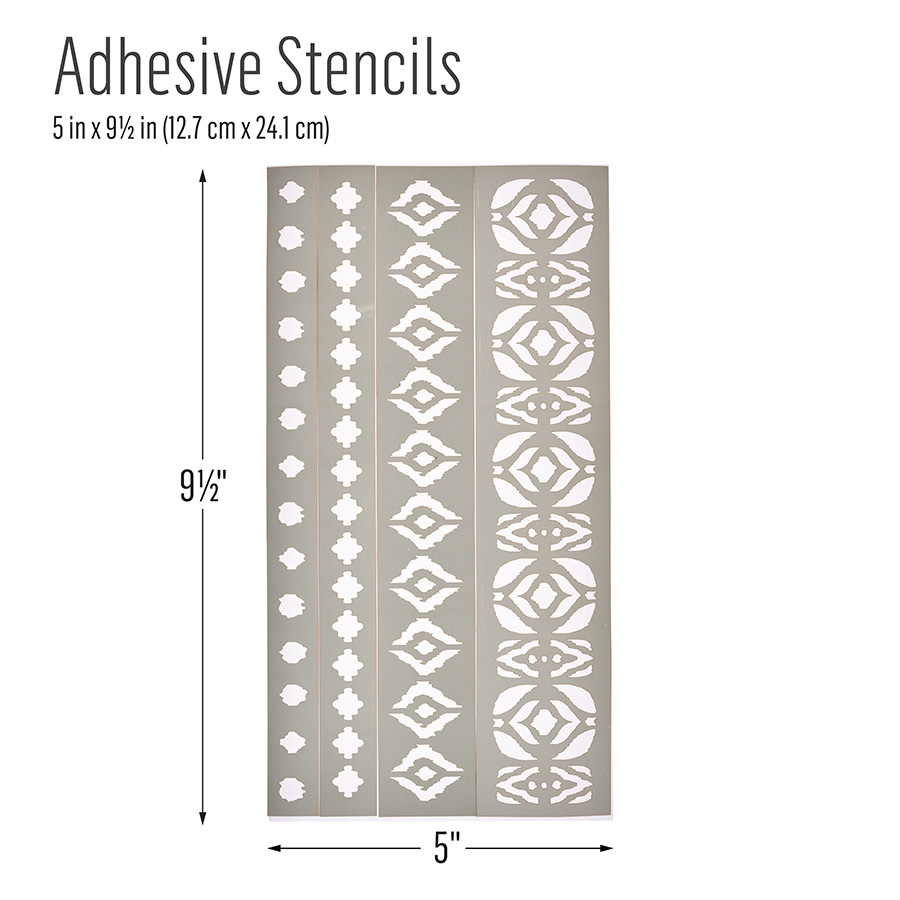 Folkart ® Folk - Block Stamp & Adhesive Stencil 5pc Set - 36568
