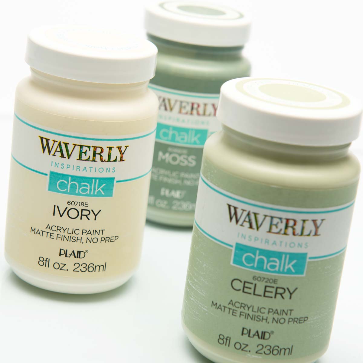 Waverly ® Inspirations Chalk Finish Acrylic Paint Set - Greens, 3 pc. - 13408