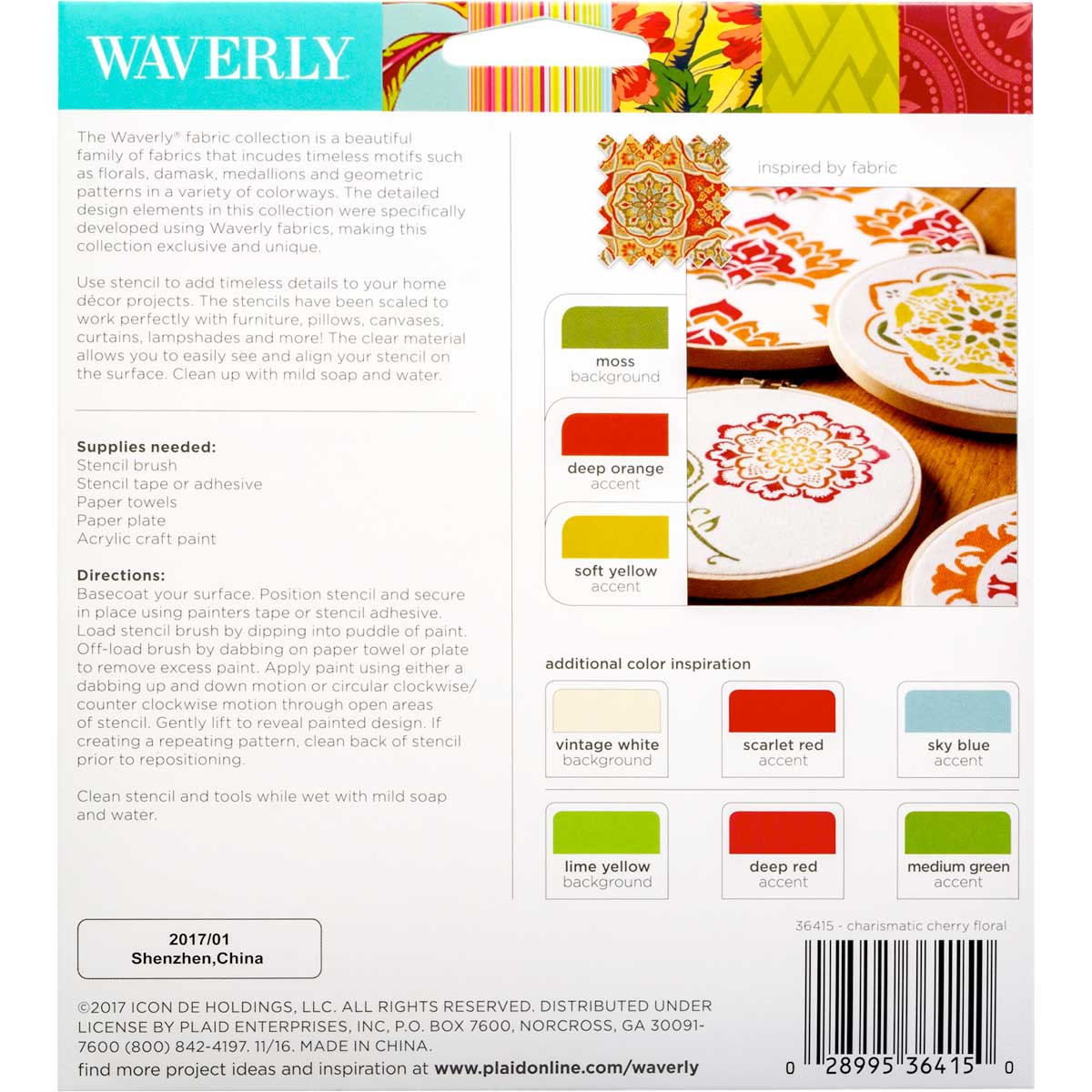 Waverly ® Laser Stencils - Cherry Floral, 5.5