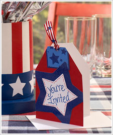 4th of July Top Hat Centerpiece with Invitation