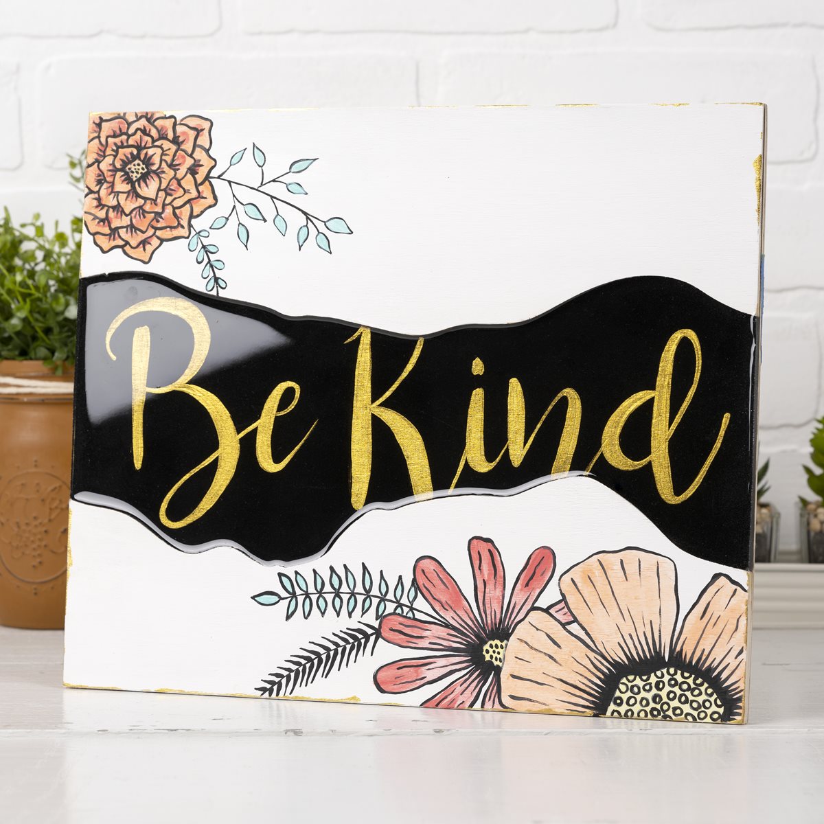 Be Kind Floral Sign