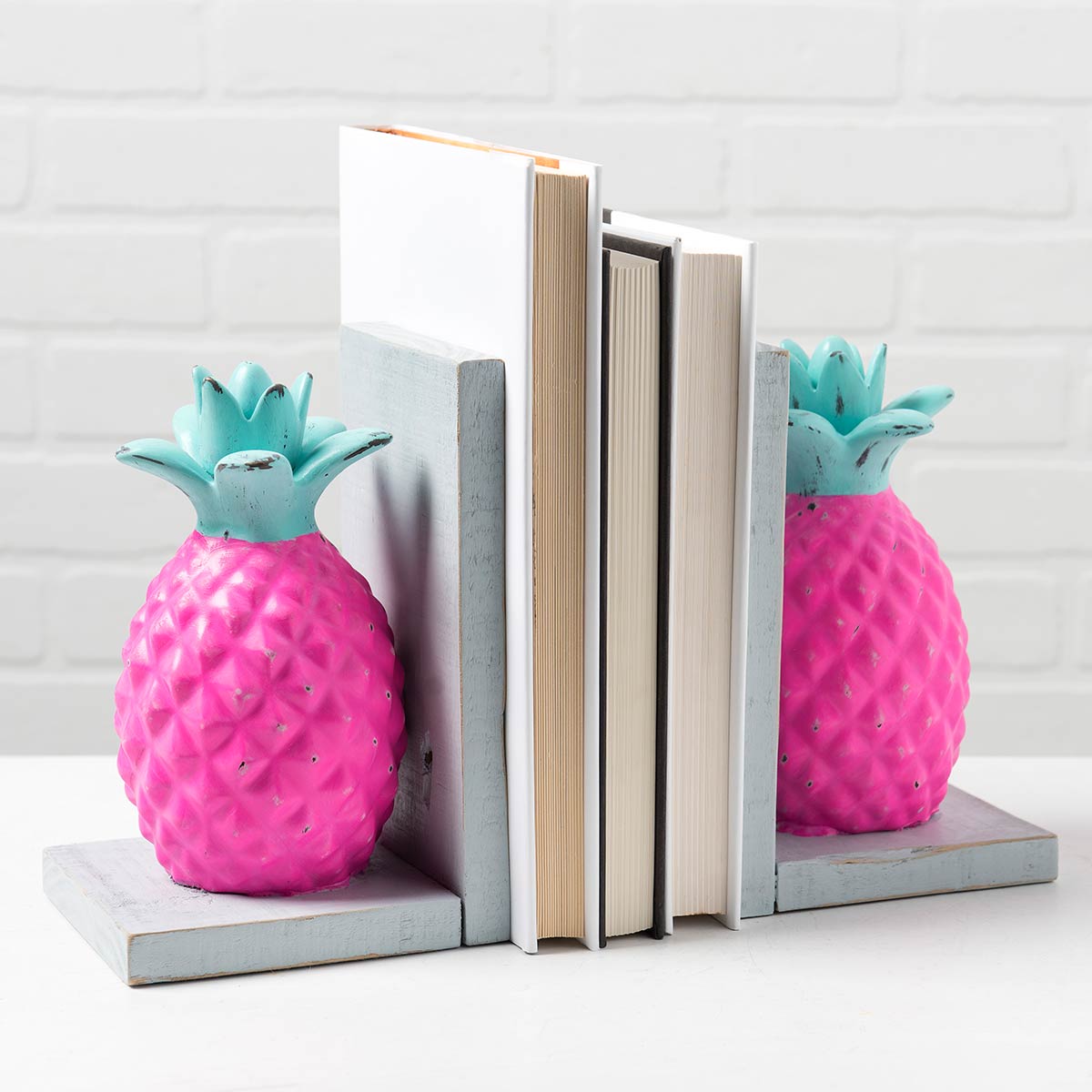 Bright Pineapple Bookends