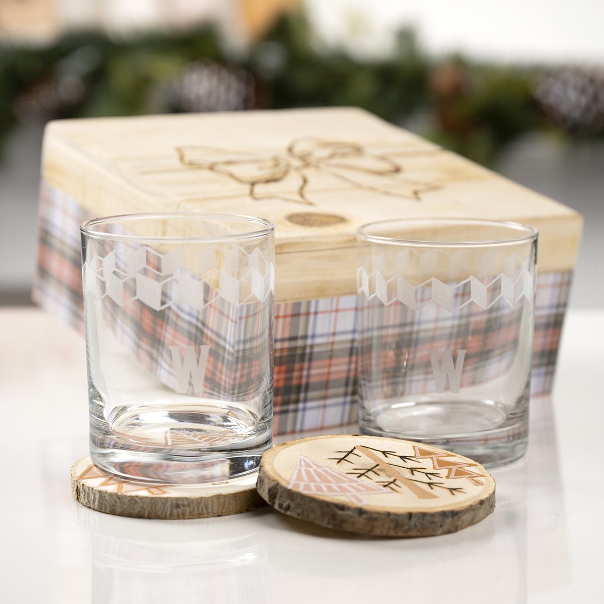 Christmas Gift Box - Cocktail Glasses and Coasters