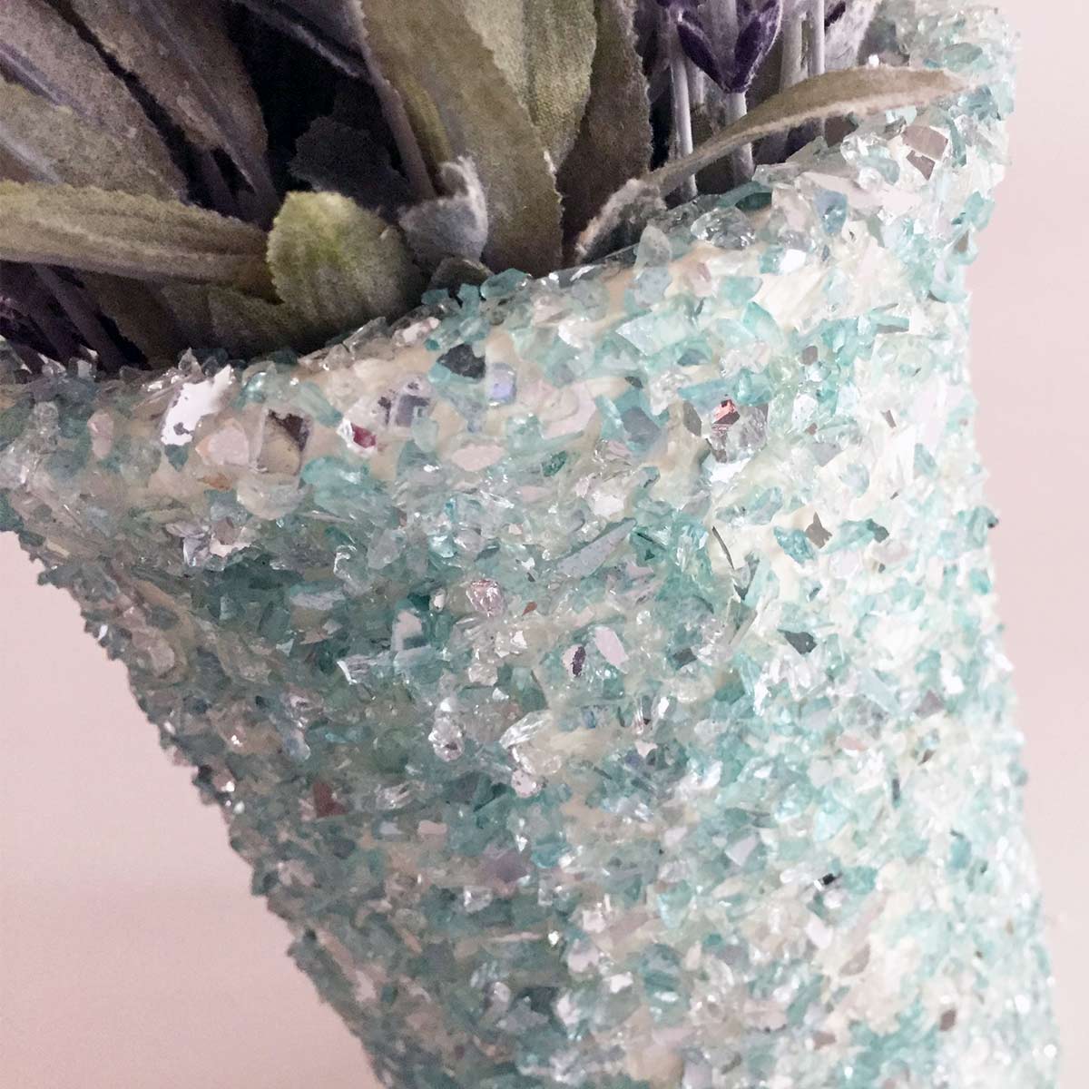 Crushed Glass Clay Pot