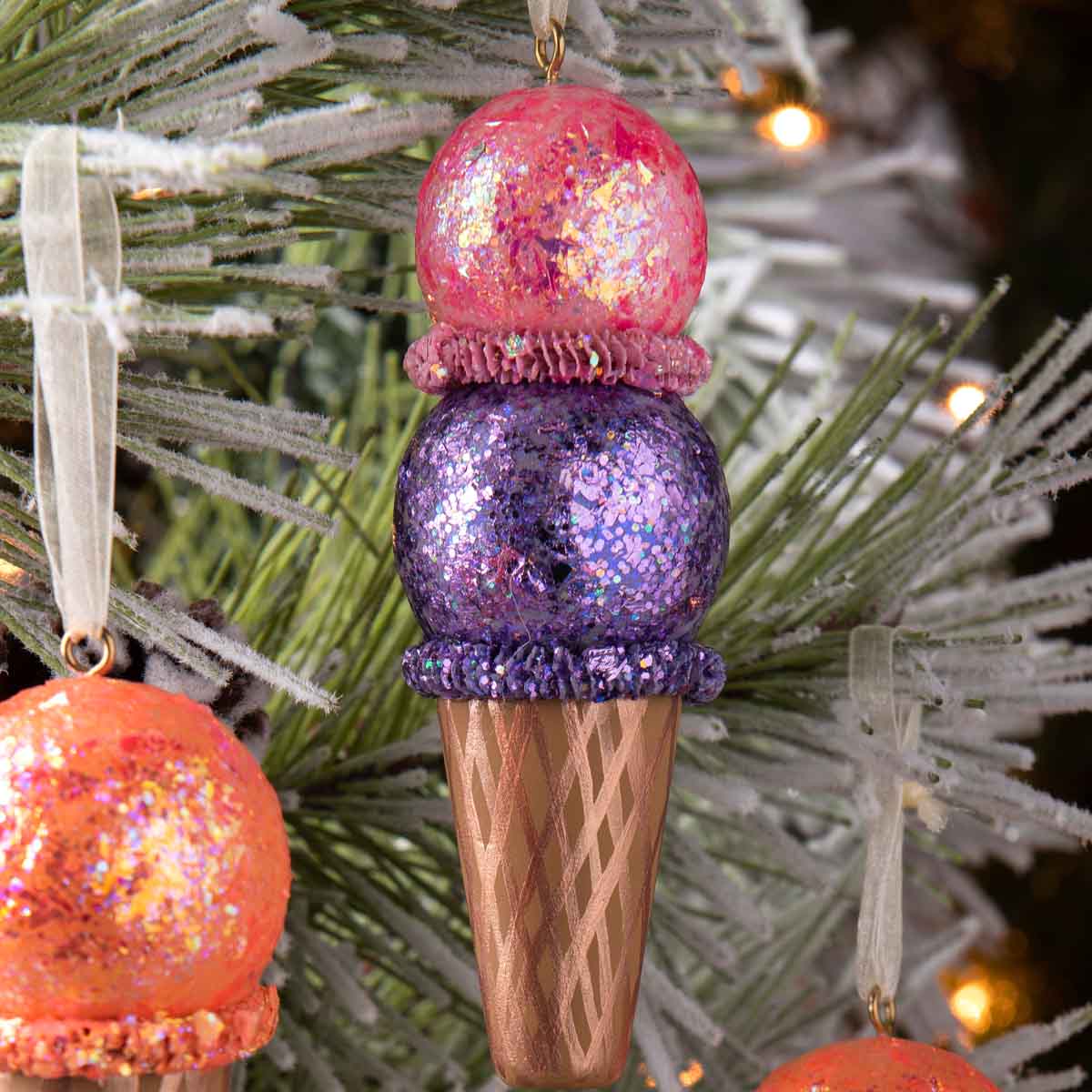 DIY Ice Cream Cone Ornaments